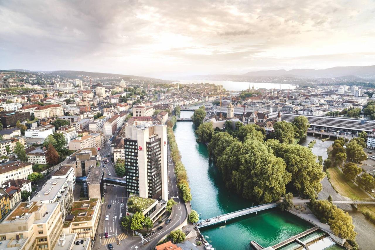 Zurich Marriott Hotel Eksteriør bilde Aerial view of the city